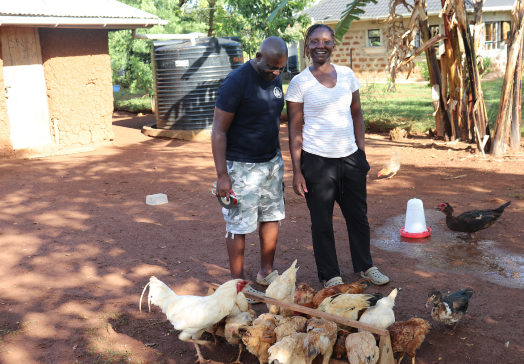 A photo of my husband and I having our happy moments in the farm
